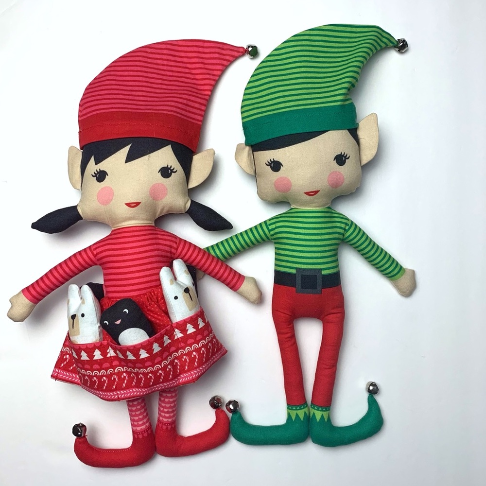 Handmade The North Pole Christmas Elves doll set